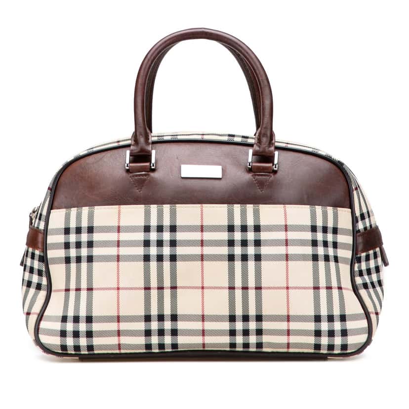 Burberry House Check Canvas Handbag Brown Canvas Good condition - Front View