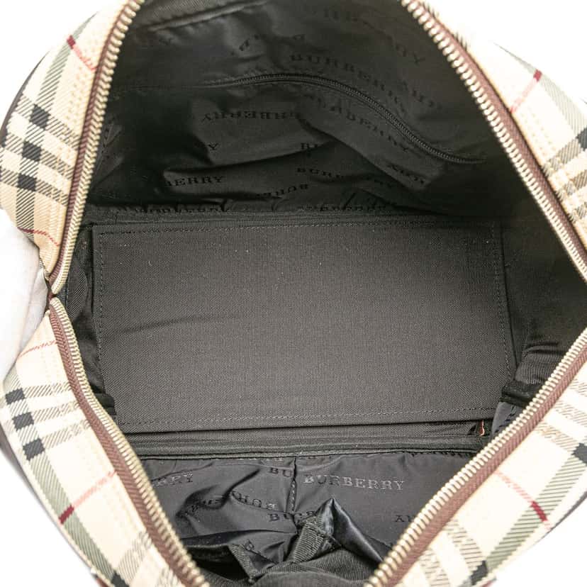 Burberry House Check Canvas Handbag Brown Canvas Good condition - Model View
