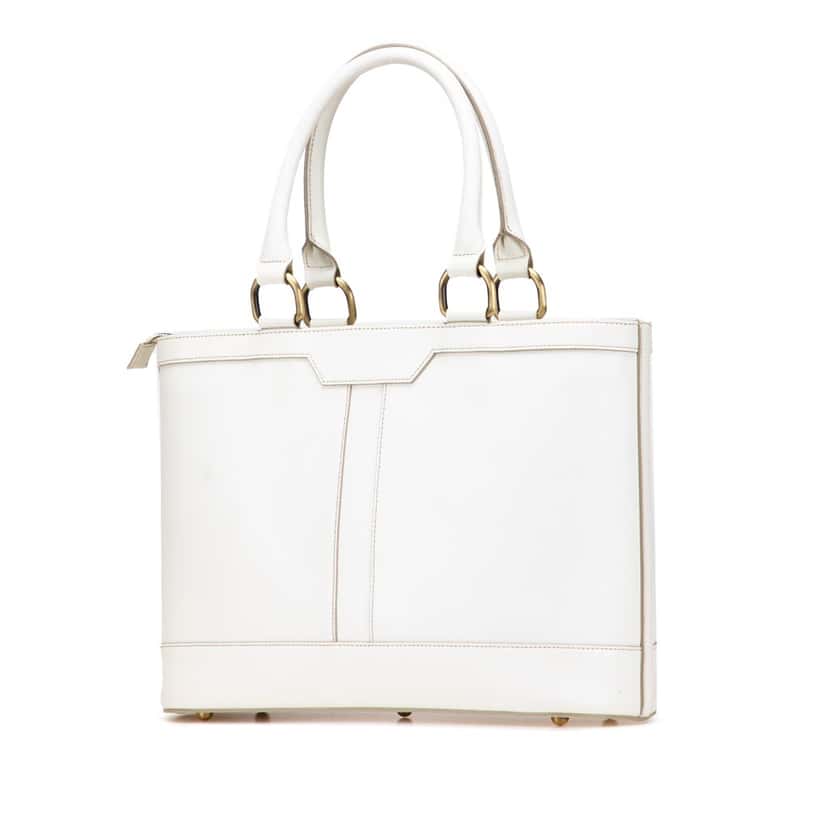 Burberry Leather Handbag White Leather Good condition - Back View