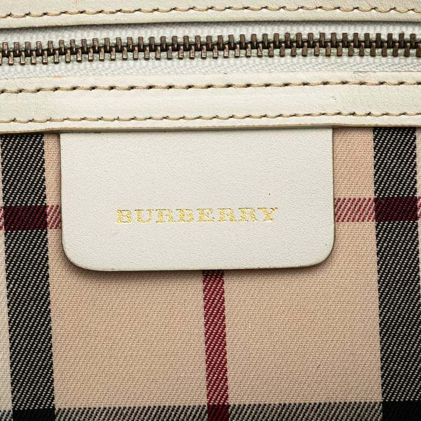 Burberry Leather Handbag White Leather Good condition - Box View