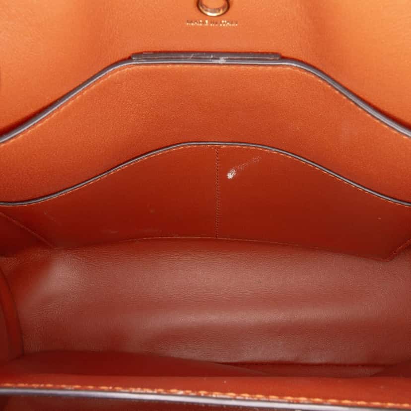 Salvatore Ferragamo Leather Gancini Trifolio Top Handle Bag Brown Leather Good condition - Box View