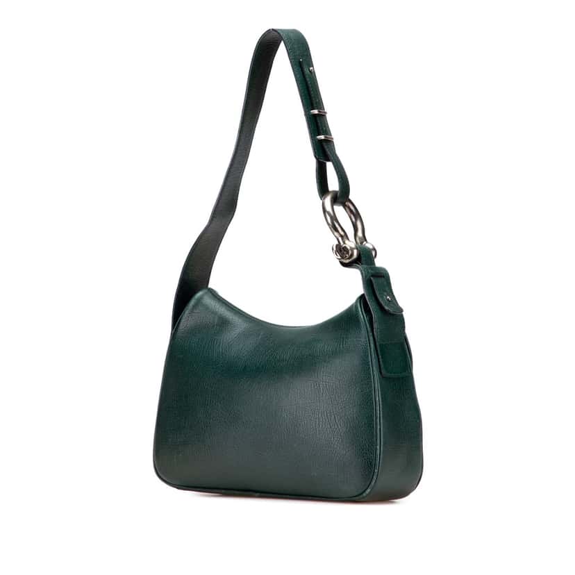 Burberry Leather Shoulder Bag Green Leather Good condition - Back View