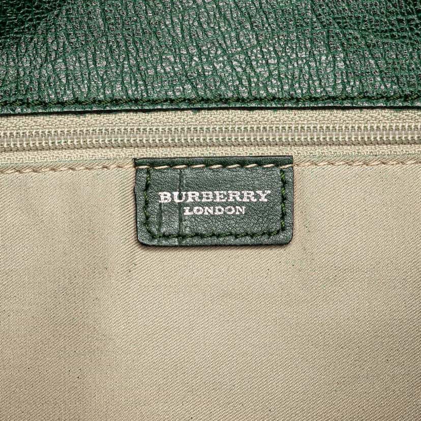 Burberry Leather Shoulder Bag Green Leather Good condition - Box View