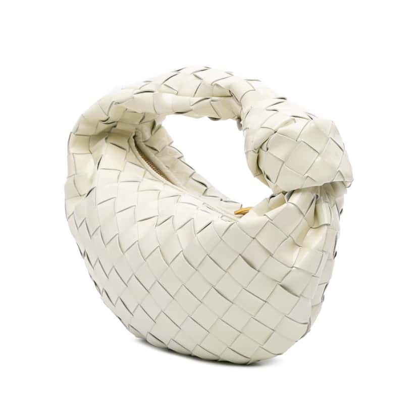Bottega Veneta Mini Patent Intrecciato Jodie White Leather Good condition - Back View
