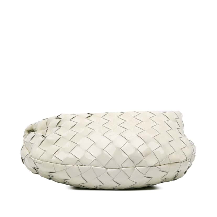 Bottega Veneta Mini Patent Intrecciato Jodie White Leather Good condition - Inside View
