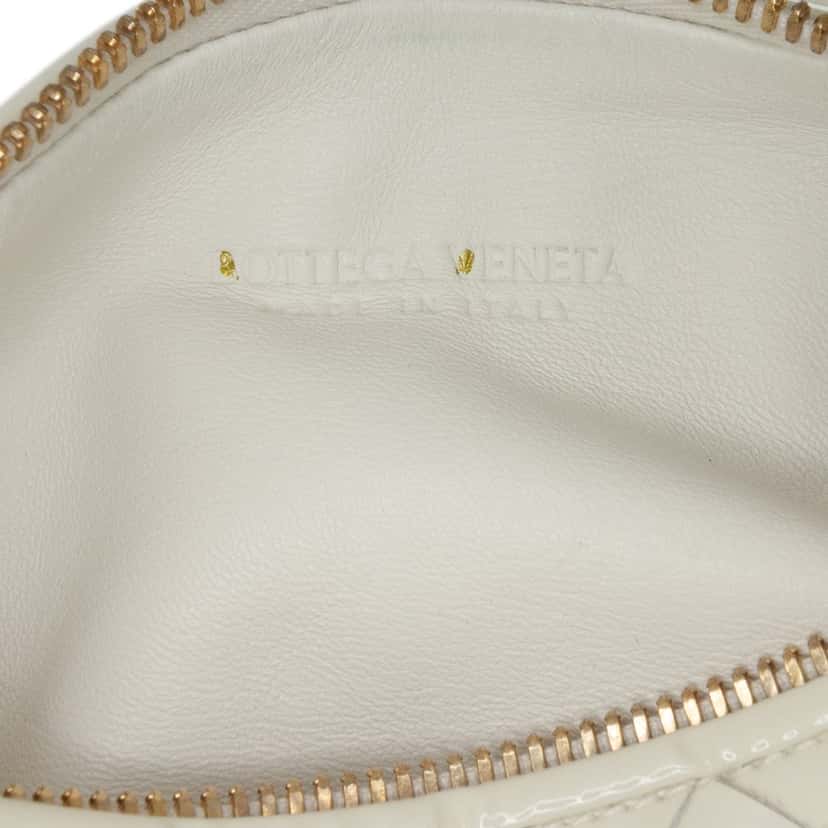 Bottega Veneta Mini Patent Intrecciato Jodie White Leather Good condition - Box View