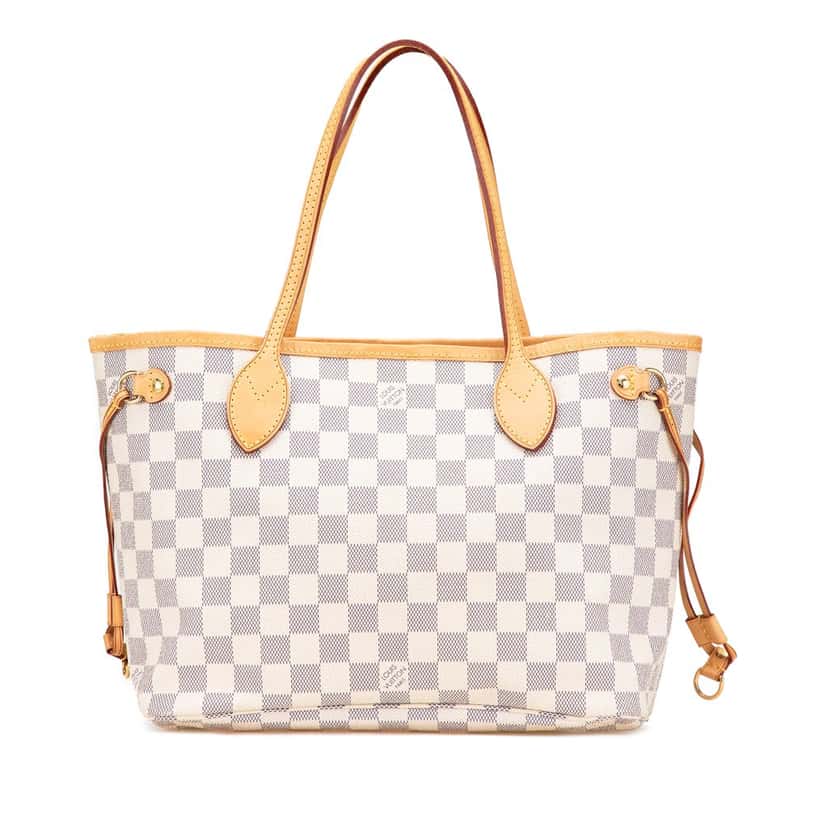 Louis Vuitton Damier Azur Neverfull PM White Canvas Very good condition - Front View