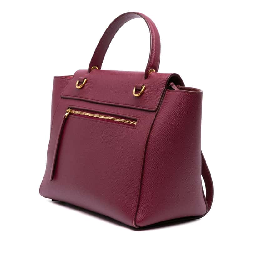 Celine Micro Grained Calfskin Belt Bag Red Leather Good condition - Back View