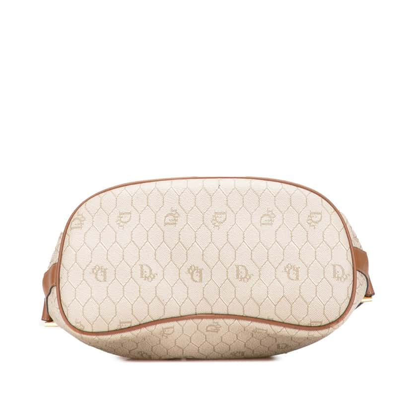 Dior Honeycomb Coated Canvas Drawstring Bucket Bag Brown Canvas Good condition - Inside View
