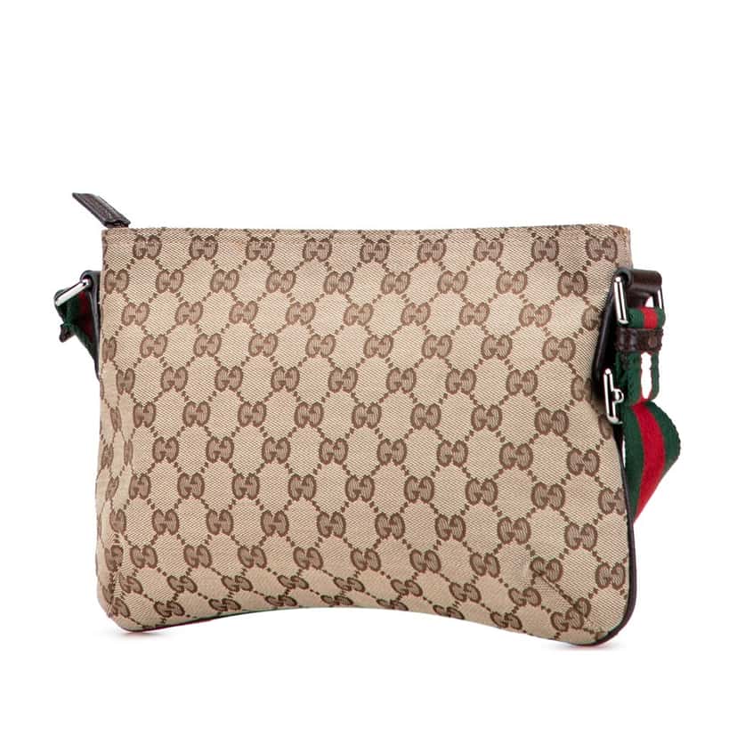 Gucci GG Canvas Web Crossbody Brown Canvas Good condition - Back View