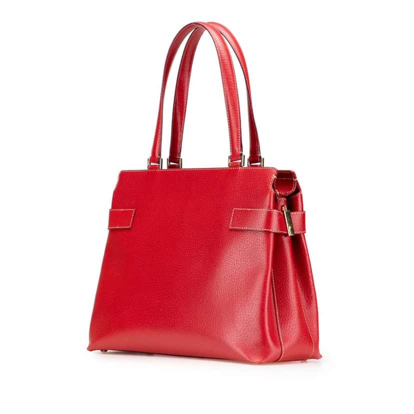 Salvatore Ferragamo Leather Nencia Satchel Red Leather Good condition - Back View
