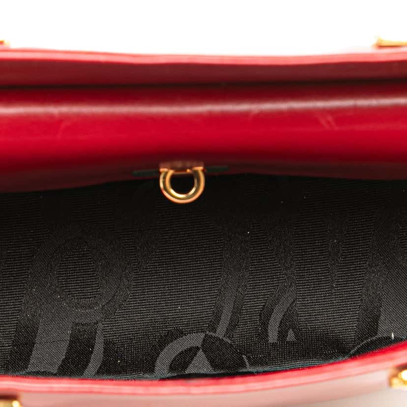 Salvatore Ferragamo Leather Gancini Satchel Red Leather Good condition - Model View