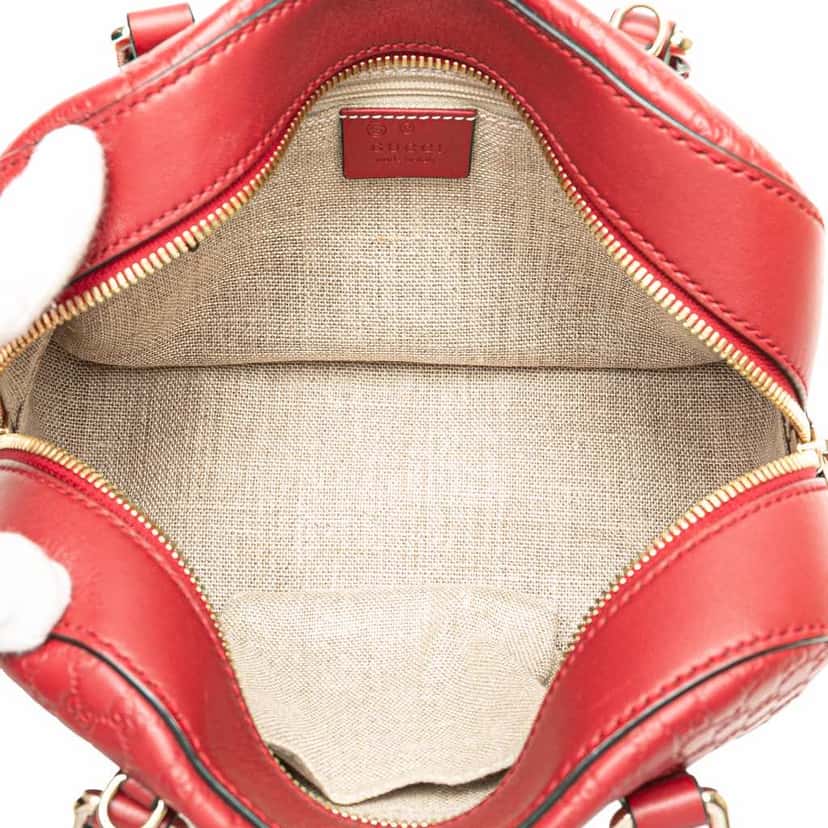 Gucci Small Microguccissima Bree Satchel Red Leather Very good condition - Model View