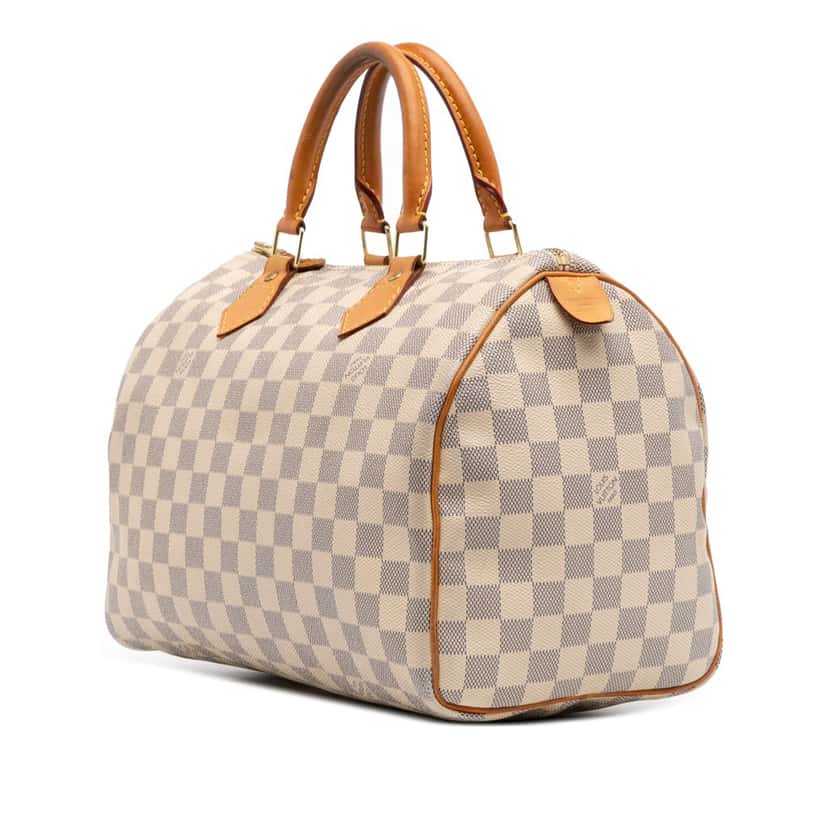 Louis Vuitton Damier Azur Speedy 30 White Canvas Good condition - Back View