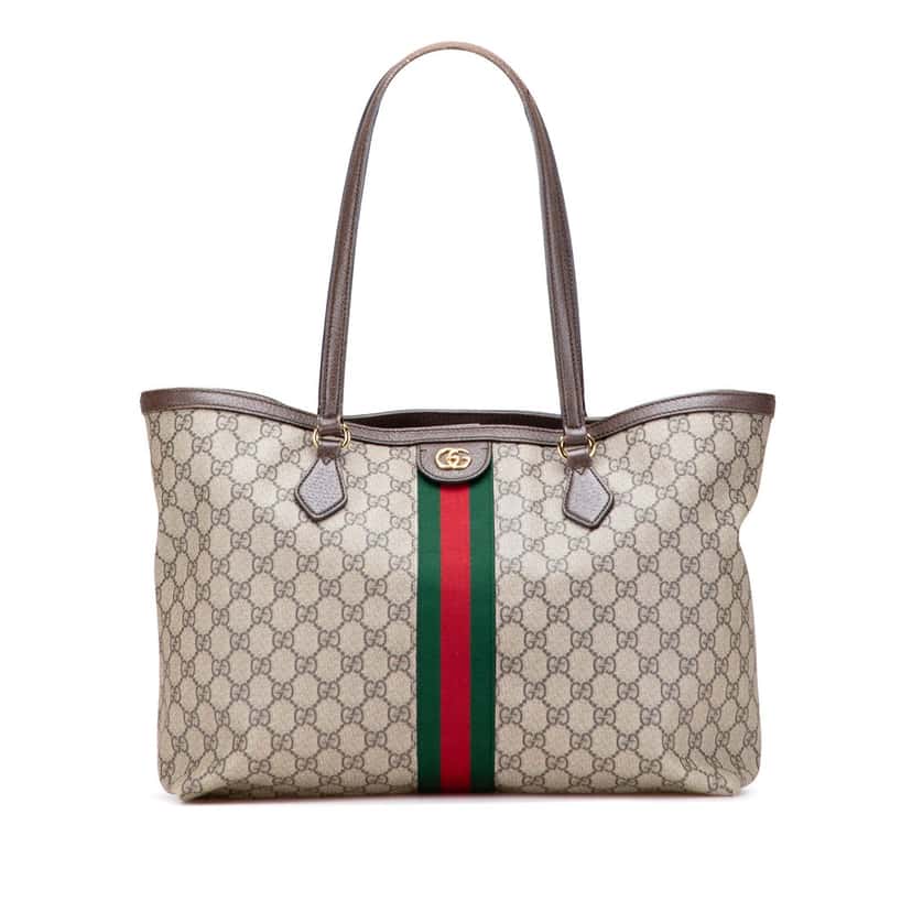 Gucci Medium GG Supreme Ophidia Tote Brown Canvas Good condition - Front View