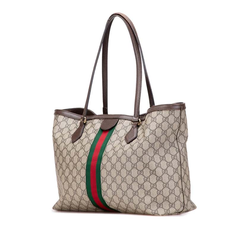 Gucci Medium GG Supreme Ophidia Tote Brown Canvas Good condition - Back View