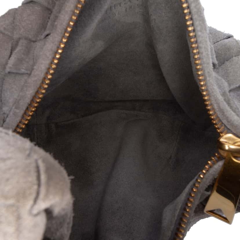 Bottega Veneta Mini Suede Intrecciato Jodie Grey Leather Good condition - Model View