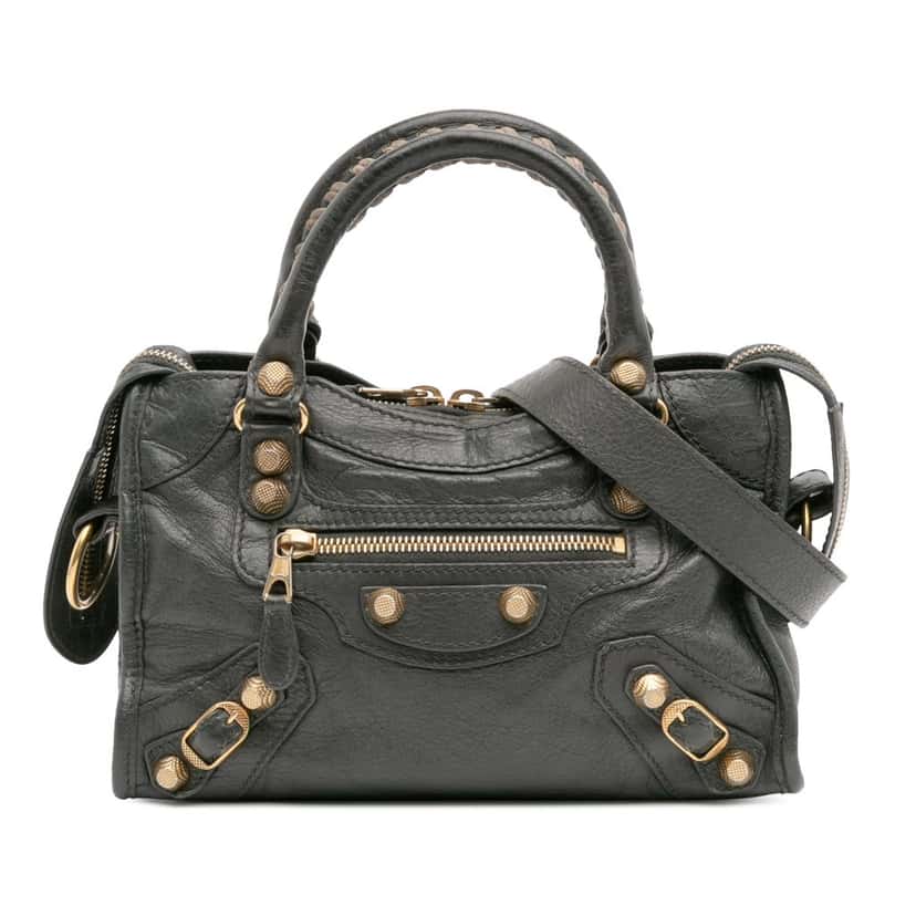 Balenciaga Mini Giant 12 Lambskin Classic City Satchel Grey Leather Good condition - Front View