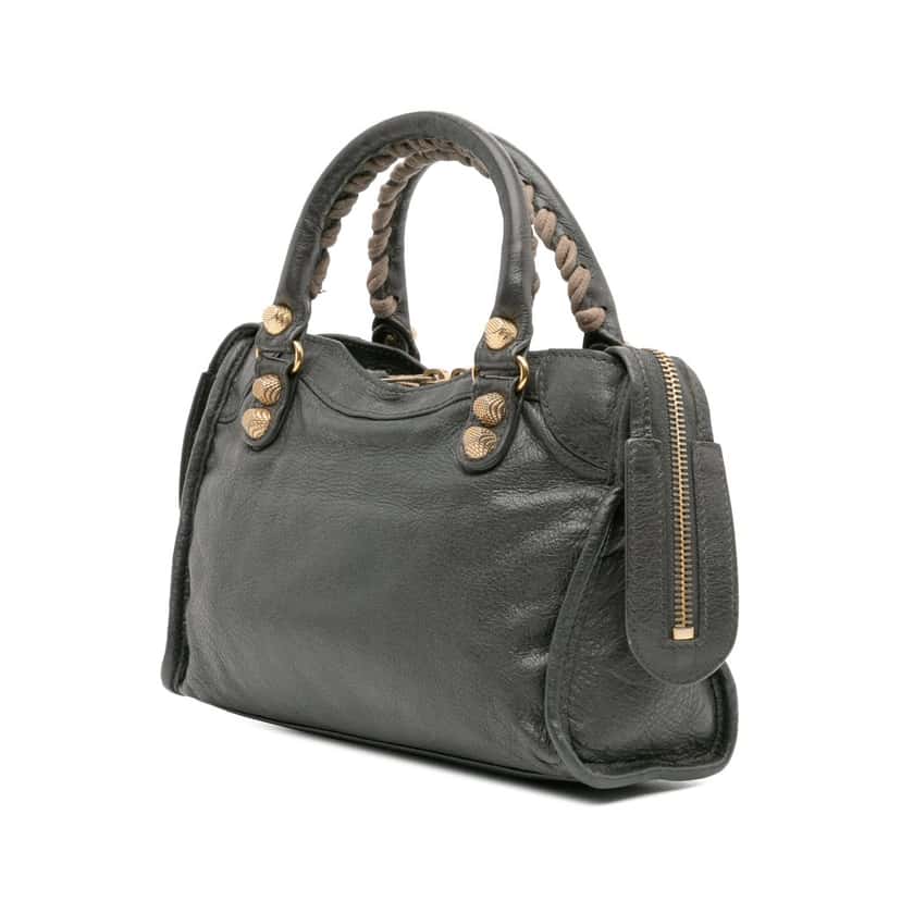 Balenciaga Mini Giant 12 Lambskin Classic City Satchel Grey Leather Good condition - Back View