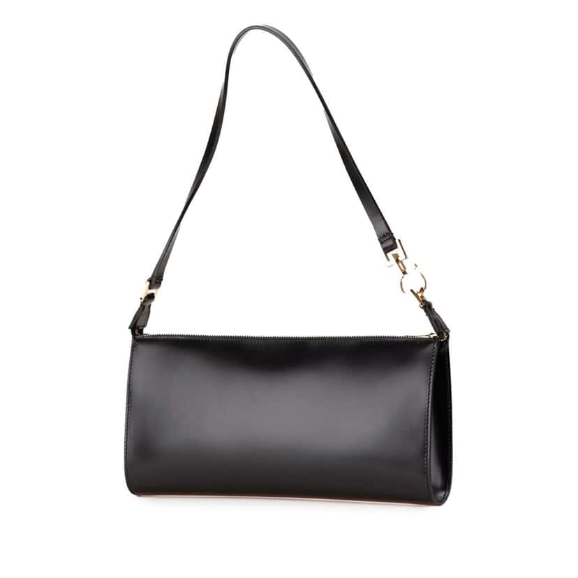Salvatore Ferragamo Leather Gancini Shoulder Bag Black Leather Good condition - Back View