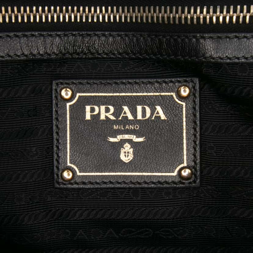 Prada Nappa Gaufre Satchel Black Leather Good condition - Box View