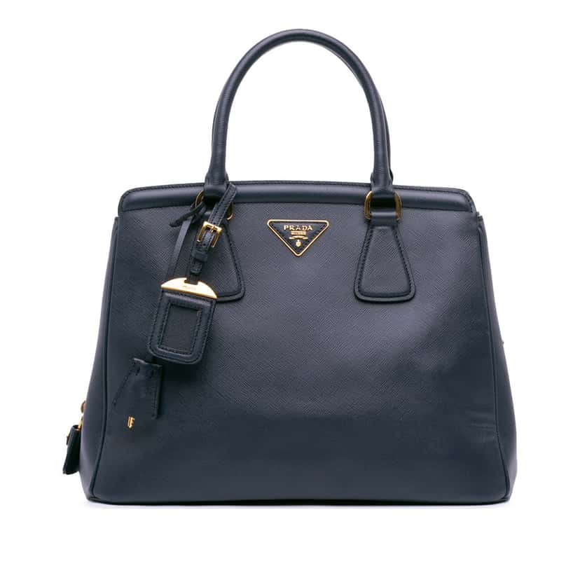 Prada Saffiano Lux Parabole Tote Blue Leather Good condition - Front View