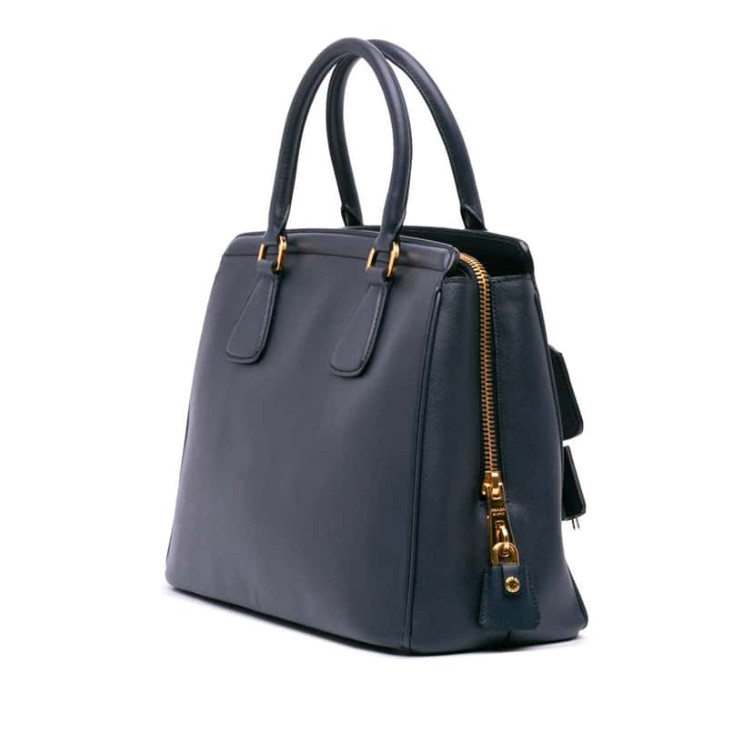 Prada Saffiano Lux Parabole Tote Blue Leather Good condition - Back View