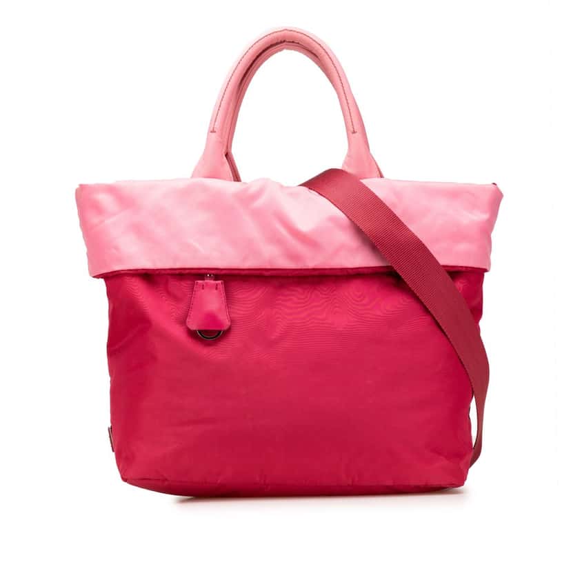 Prada Tessuto Reversible Satchel Red Very good condition - Front View