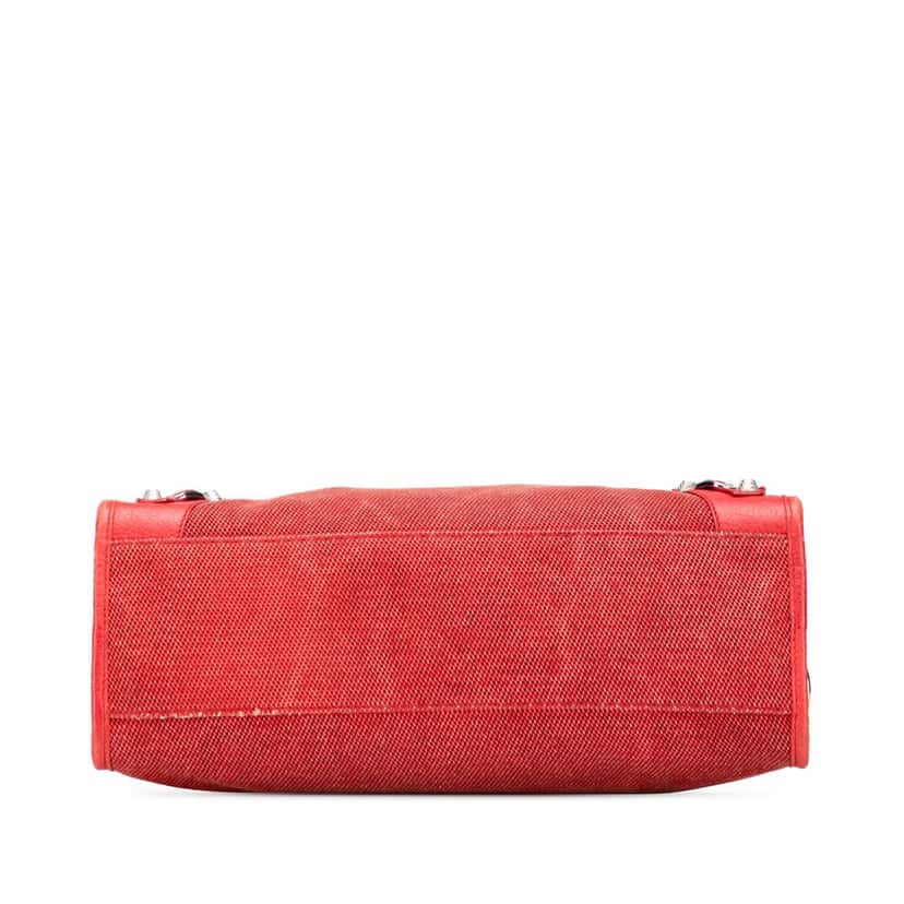 Balenciaga Lambskin Trimmed Canvas Motocross City Giant 12 Satchel Red Canvas Good condition - Inside View