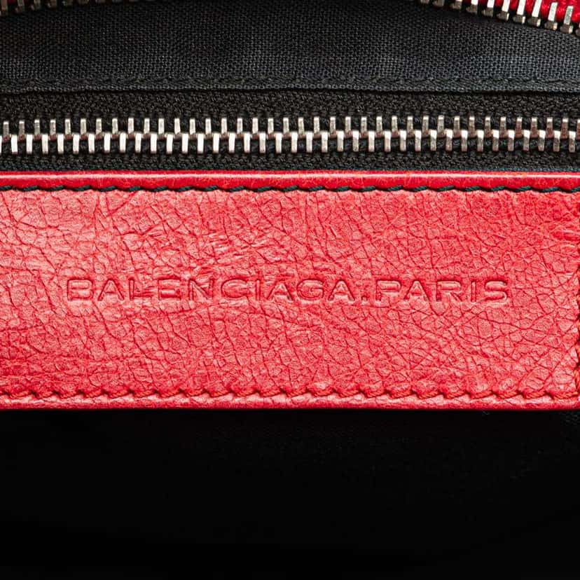 Balenciaga Lambskin Trimmed Canvas Motocross City Giant 12 Satchel Red Canvas Good condition - Box View