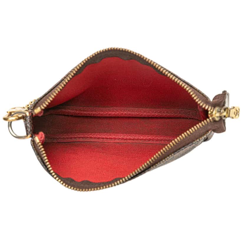 Louis Vuitton Damier Ebene Mini Pochette Accessoires Brown Canvas Good condition - Model View