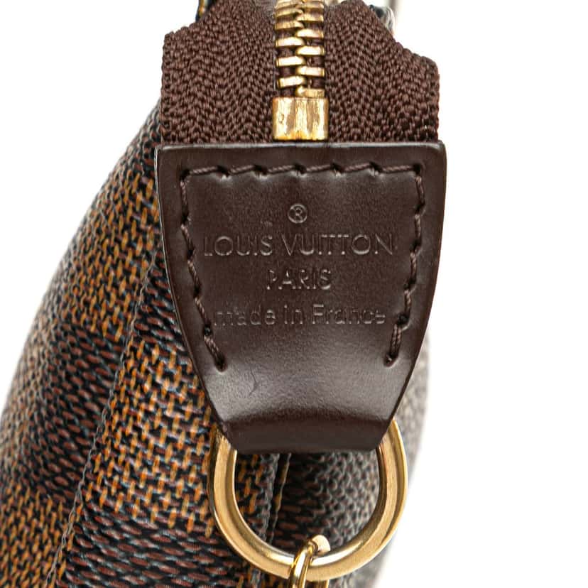 Louis Vuitton Damier Ebene Mini Pochette Accessoires Brown Canvas Good condition - Box View