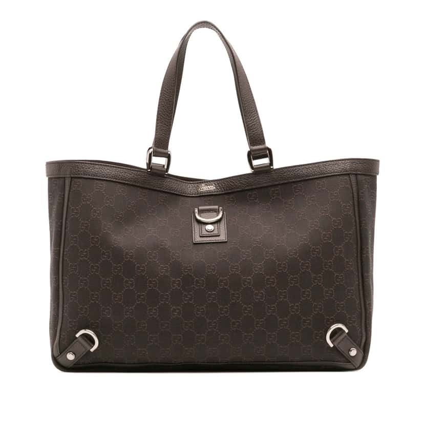 Gucci GG Denim Abbey D Ring Tote Brown Denim Good condition - Front View