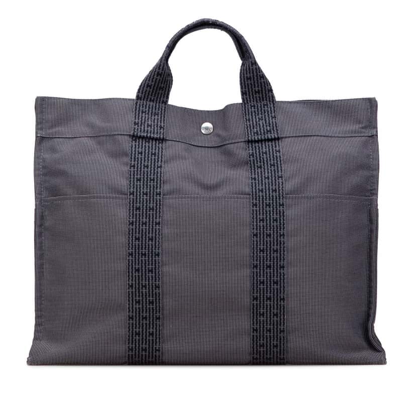 Hermès Canvas Herline MM Grey Canvas Good condition - Front View