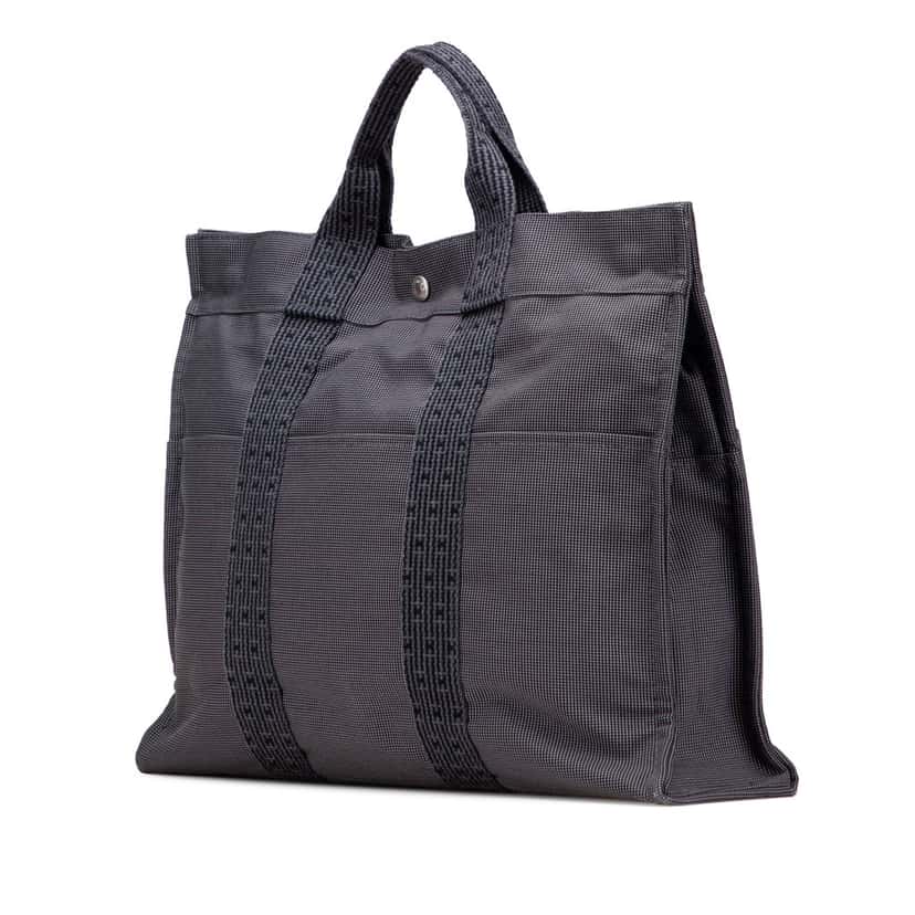 Hermès Canvas Herline MM Grey Canvas Good condition - Back View