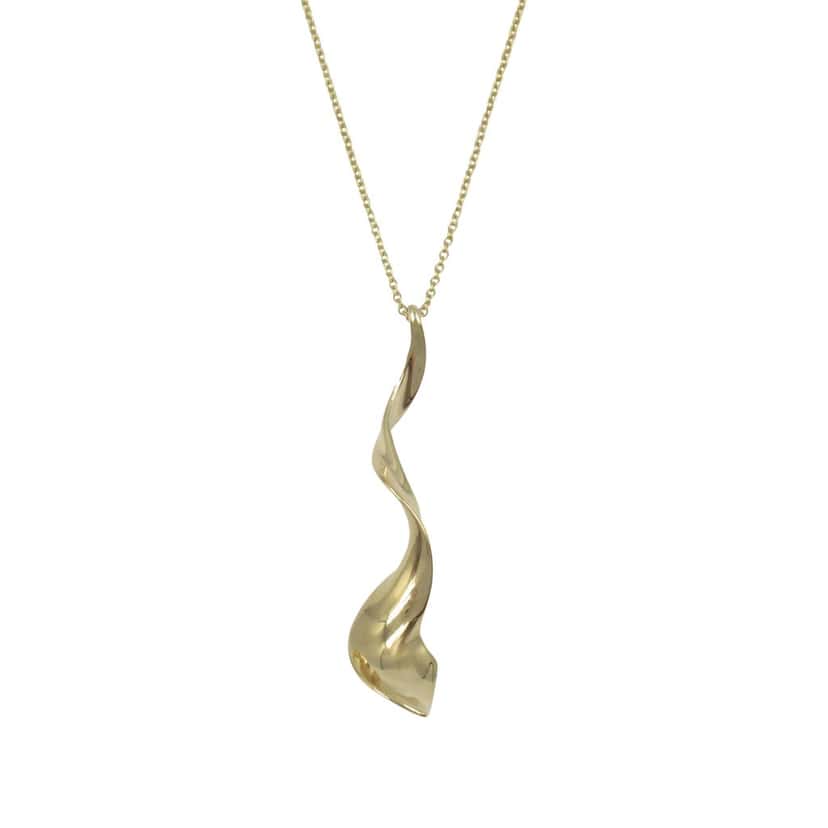Tiffany & Co 18K Yellow Gold Frank Gehry Orchid Drop Necklace Gold Gold Good condition - Back View