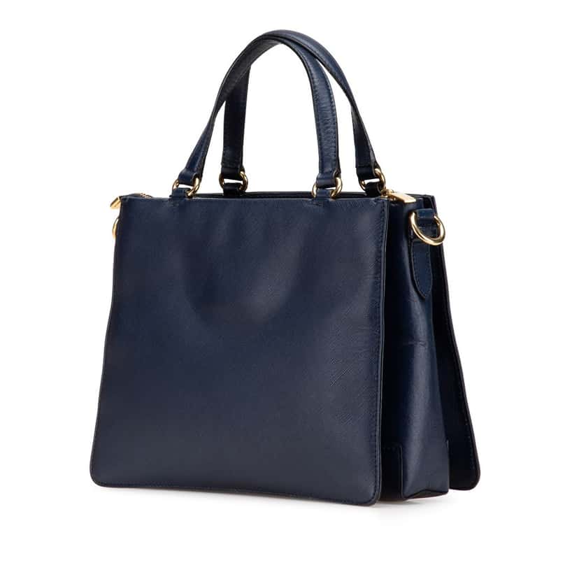 Salvatore Ferragamo Leather Tracy Vara Satchel Blue Leather Good condition - Back View