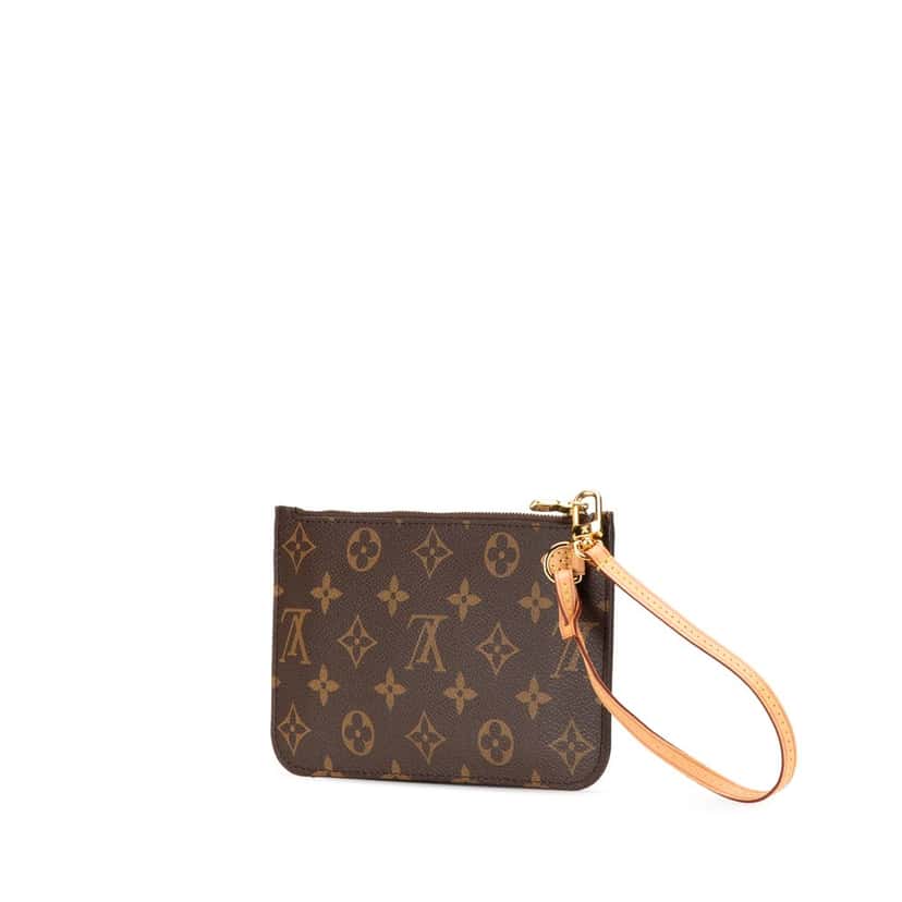 Louis Vuitton Monogram Neverfull Pouch Brown Canvas Good condition - Back View