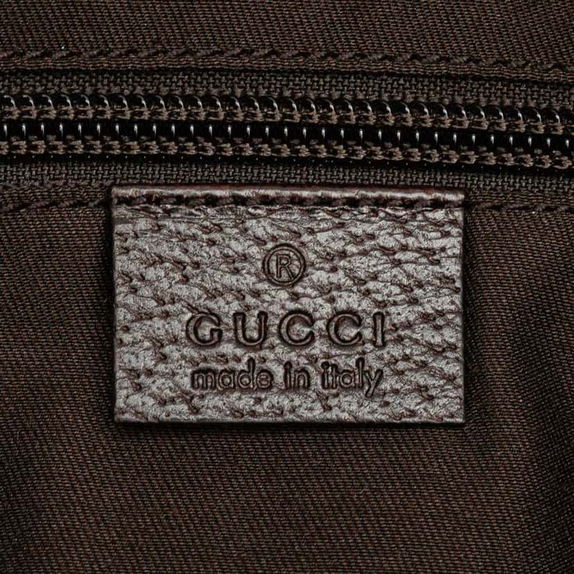 Gucci Medium GG Canvas Web Half Moon Crossbody Brown Canvas Good condition - Box View