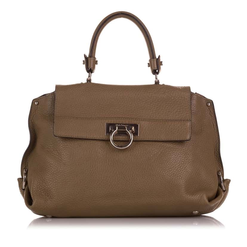 Salvatore Ferragamo Sofia Leather Satchel Brown Leather Good condition - Front View