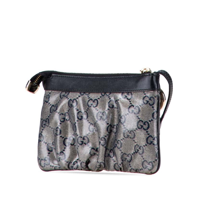 Gucci GG Crystal Interlocking G Crossbody Grey Canvas Good condition - Back View