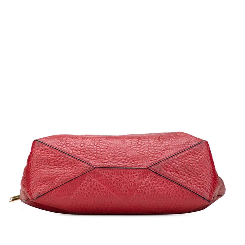 Burberry Embossed Leather Dewsbury Satchel Red Leather Good condition - Inside View