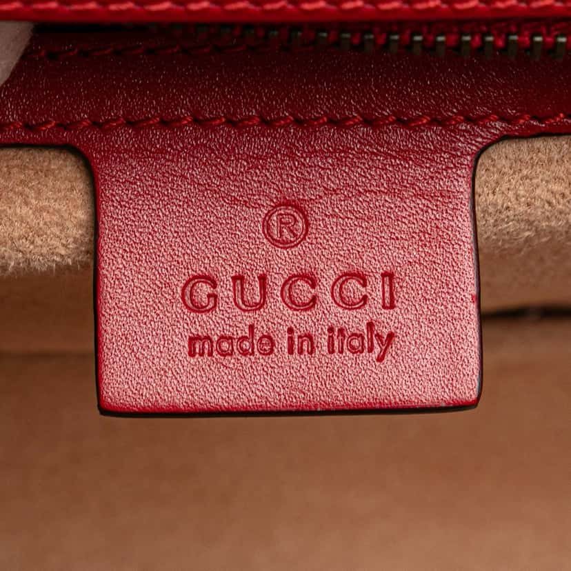 Gucci Medium Calfskin Queen Margaret Flap Shoulder Bag Red Leather Good condition - Box View