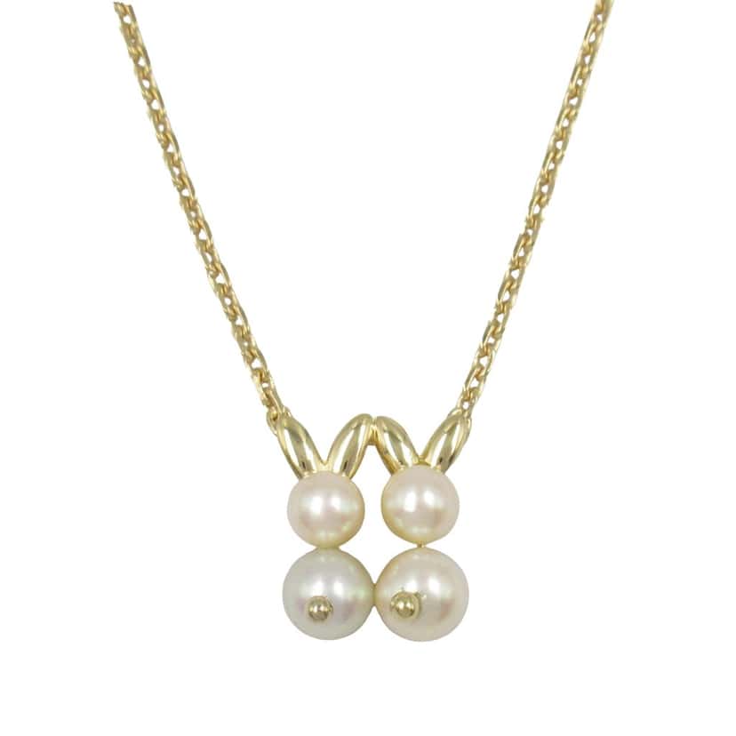 Van Cleef & Arpels 18K Yellow Gold and Akoya Pearls Necklace Gold Gold Good condition - Back View