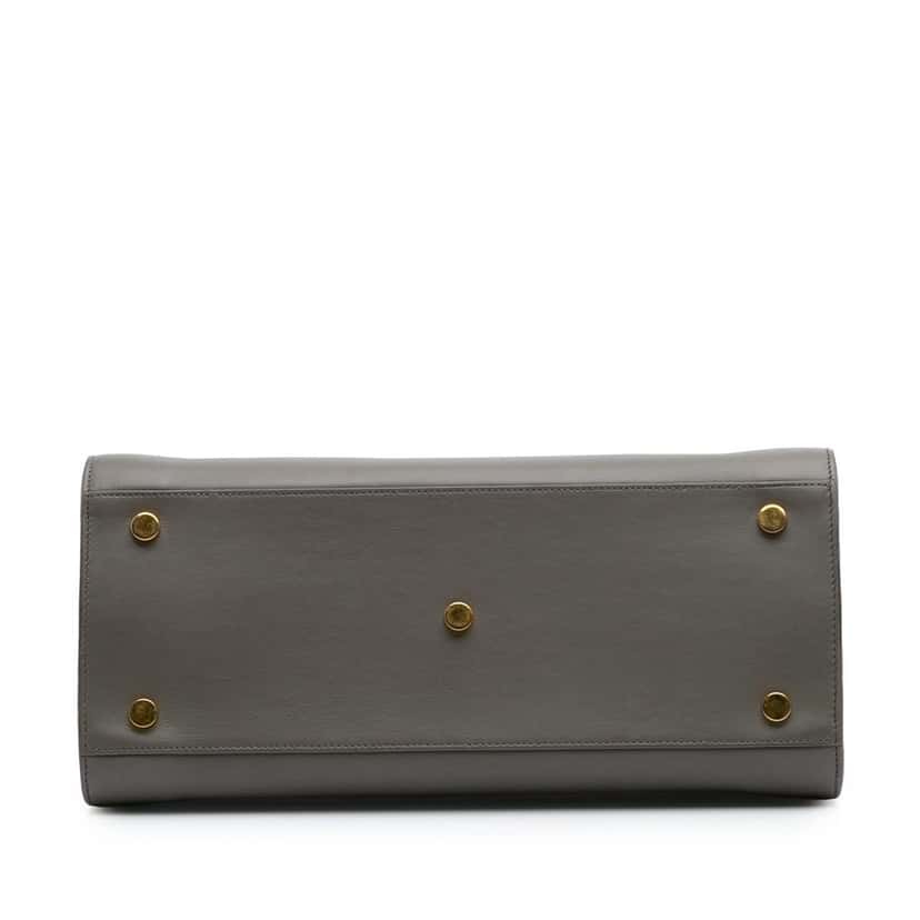 Saint Laurent Small Leather Sac De Jour Satchel Grey Leather Good condition - Inside View