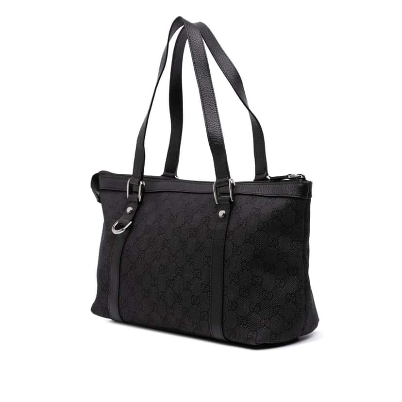 Gucci GG Denim Abbey D Ring Tote Grey Denim Good condition - Back View