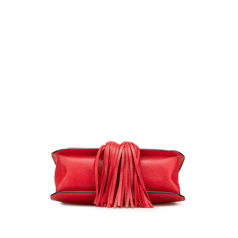 Gucci Medium Leather Bamboo Daily Crossbody Red Leather Very good condition - Inside View