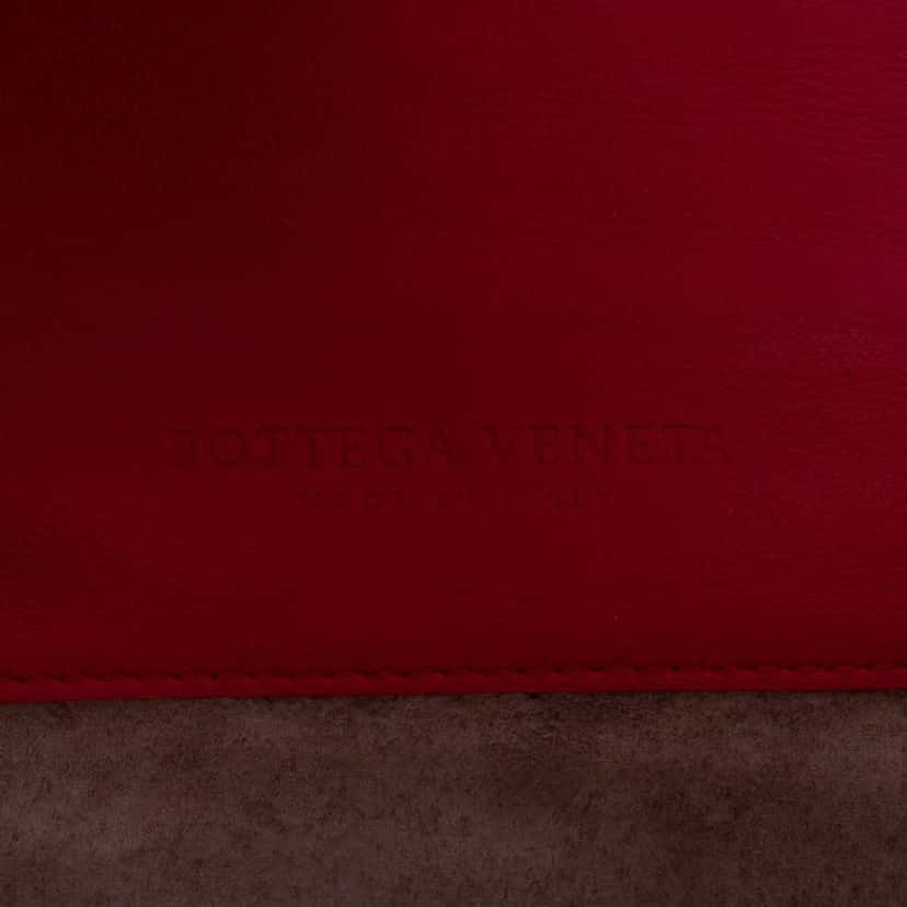 Bottega Veneta Nappa Intrecciato Glass Shoulder Bag Red Leather Good condition - Box View