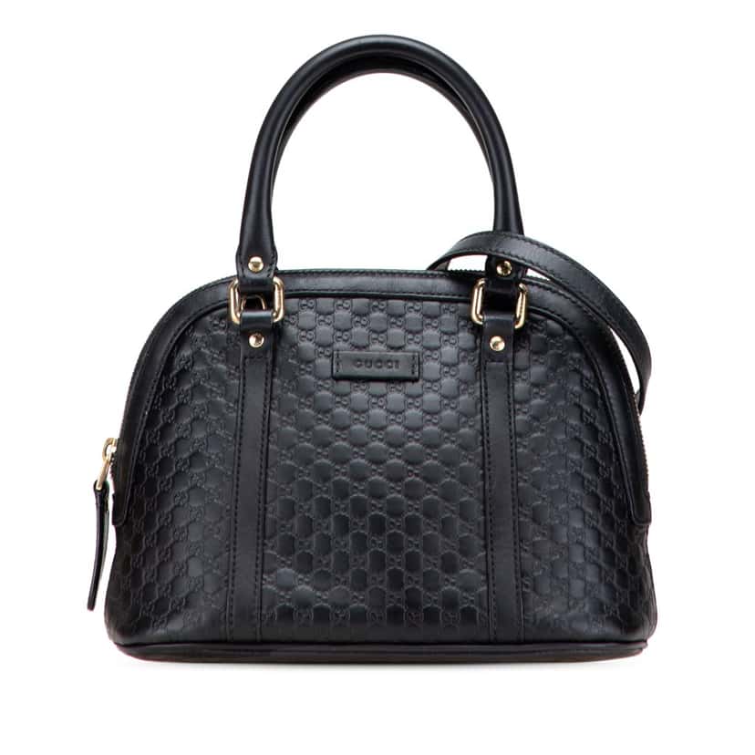Gucci Mini Microguccissima Dome Satchel Black Leather Good condition - Front View