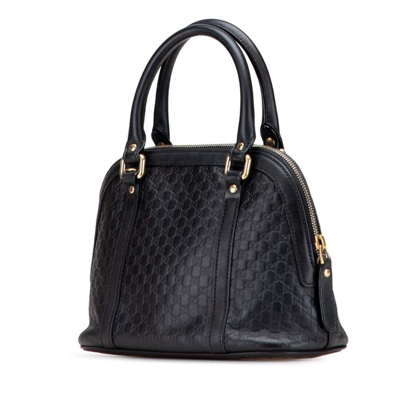 Gucci Mini Microguccissima Dome Satchel Black Leather Good condition - Back View